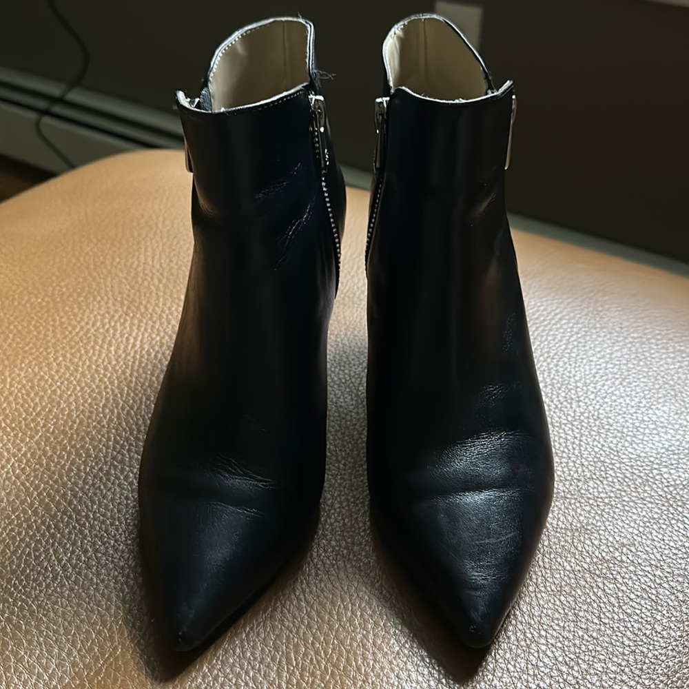 Women’s black leather booties